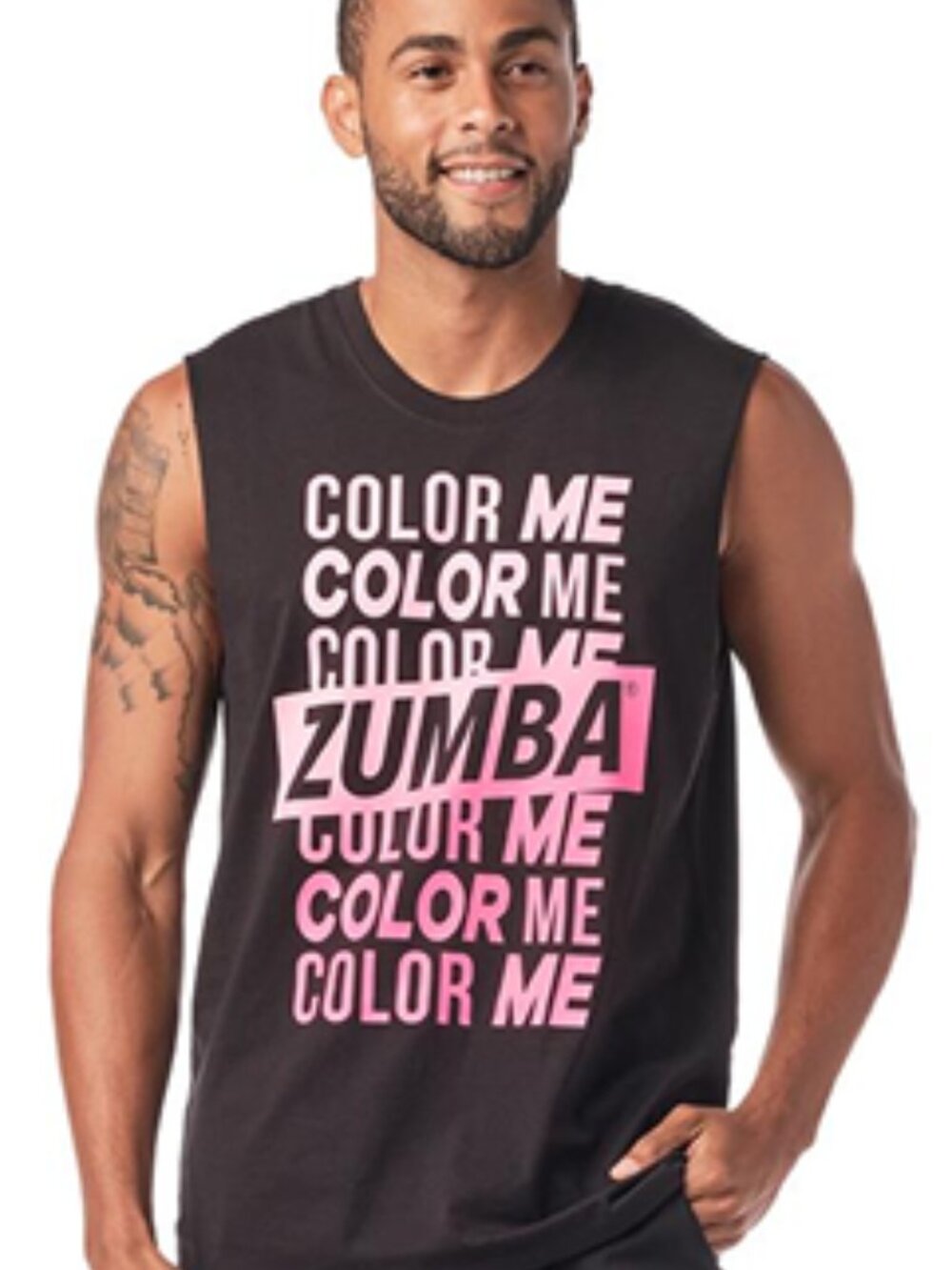 Color Me Zumba Muscle Tank-Bold Black